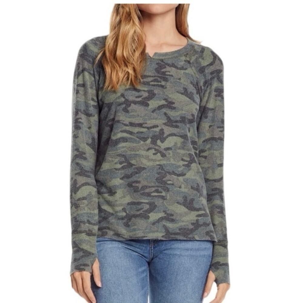 Michael Stars Treasure Women's Army Camouflage Brushed Tee XS Petite NWT